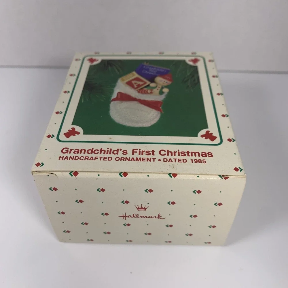 Hallmark 1985 Vintage Grandchild's First Christmas Bootie‎ Ornament